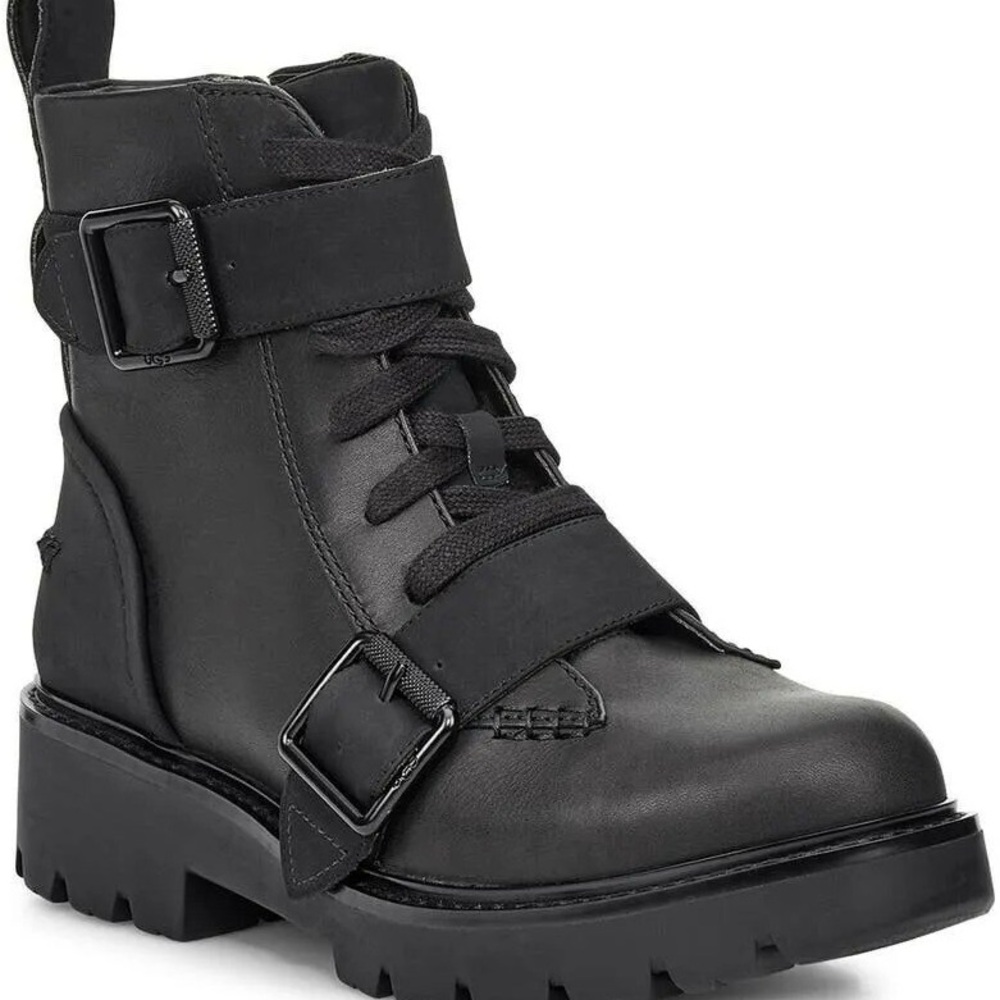 Ugg Noe Black Leather Boots - Women’s 11 - Brand New